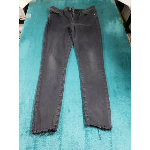 Joes Jeans Size 29 Womens Black Stretch Pants Ladies Mid Rise Fray Hem Skinny - Picture 1 of 13
